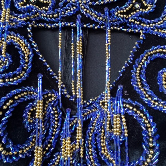 VINTAGE VELVET EGYPTIAN BEADED DRESS - Picture 4 of 13